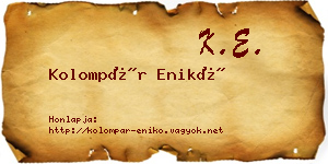 Kolompár Enikő névjegykártya